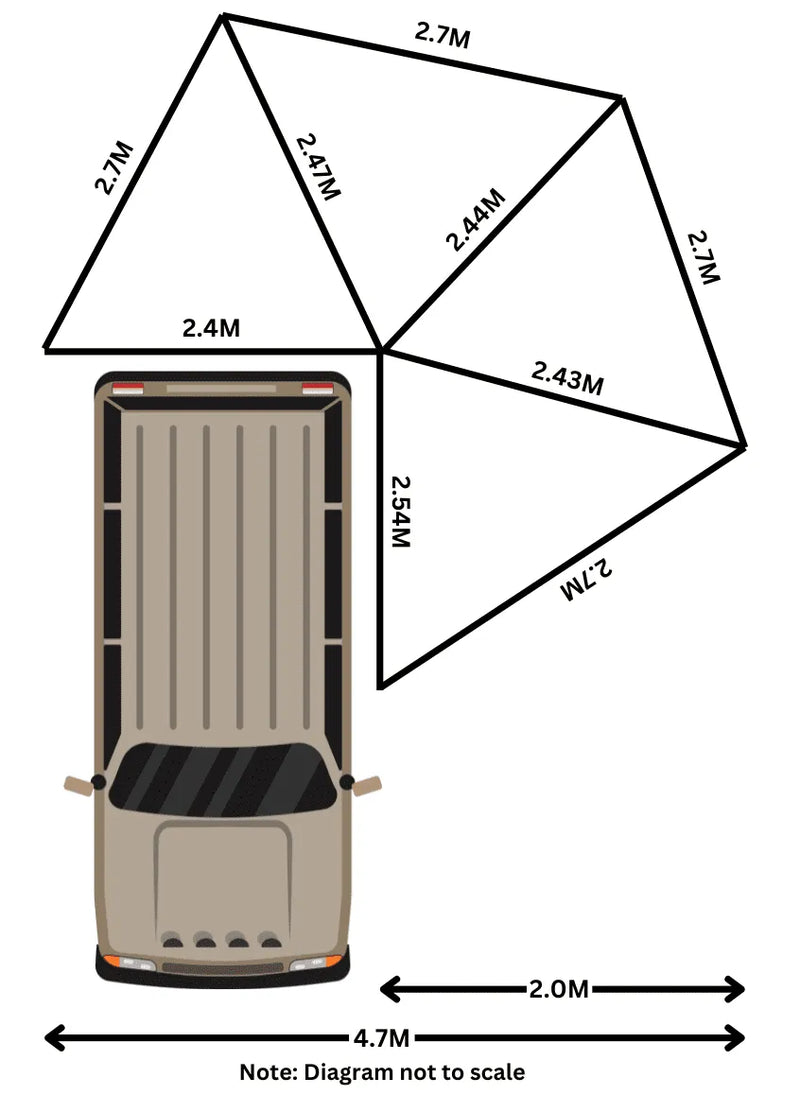 2.7m 30 Second Wing Awning - Original (Large)-2