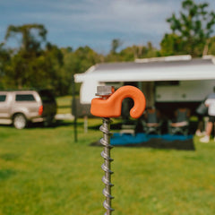 Ground Dog Screw in Peg with Hook Collar 250mm - Sold Each-2