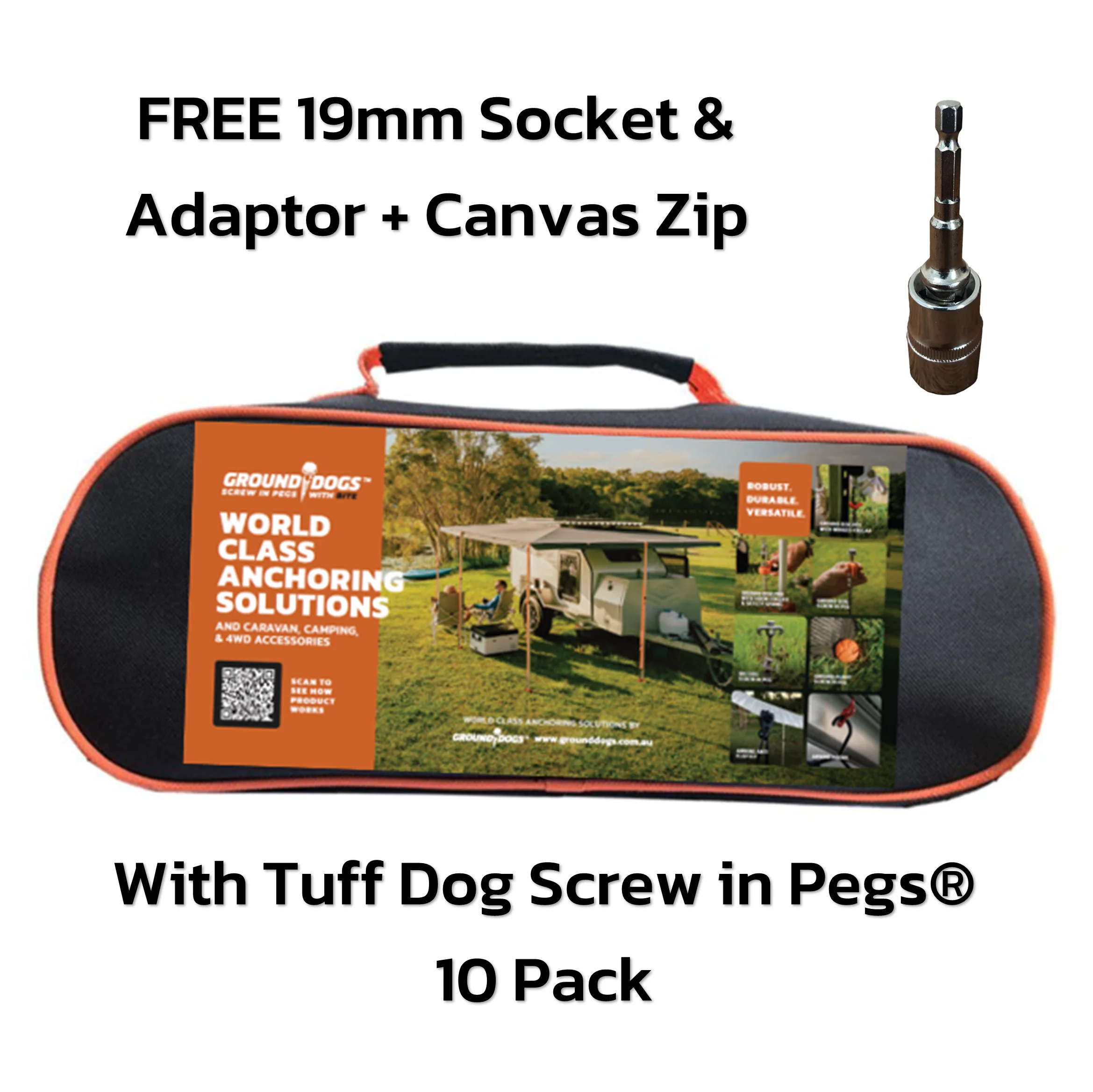 Tuff Dog Screw in Peg with Hook Collar 180mm - 10 Pack