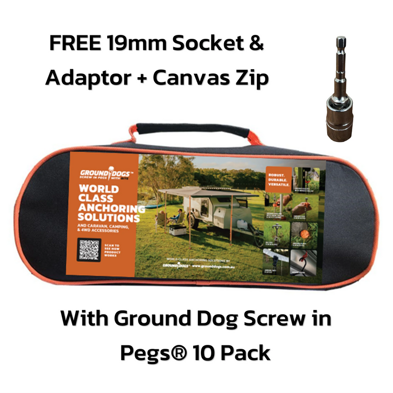 Ground Dog Screw in Peg with Hook Collar 250mm - 10 Pack-1