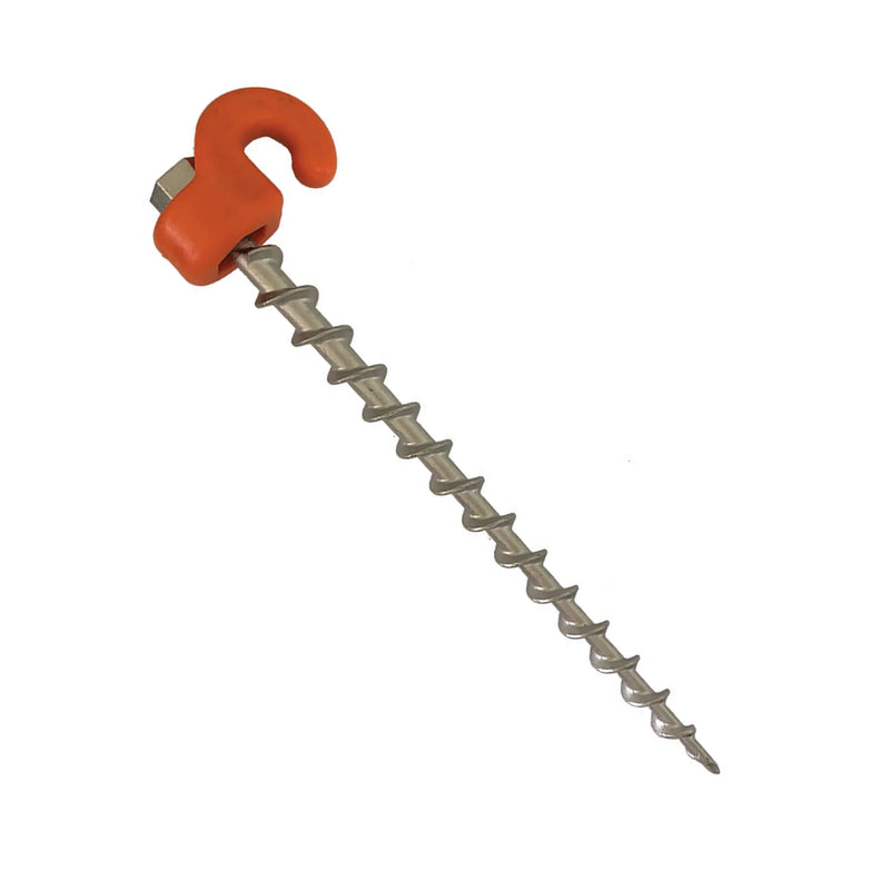 Ground Dog Screw in Peg with Hook Collar 250mm - Sold Each-1