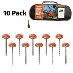 Ground Puppy® Screw-In Mat Pegs with Safety Cap 120mm | Caravan Mat & Groundsheet Pegs  - 10 Pack-1