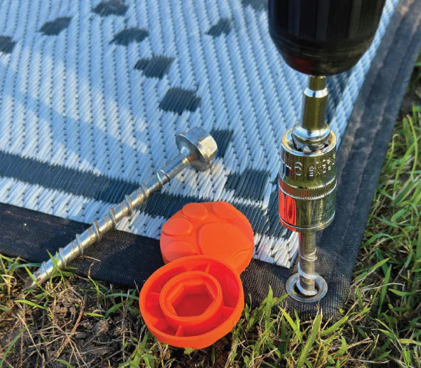 Ground Puppy® Screw-In Mat Pegs with Safety Cap 120mm | Caravan Mat & Groundsheet Pegs  - Sold Each-5
